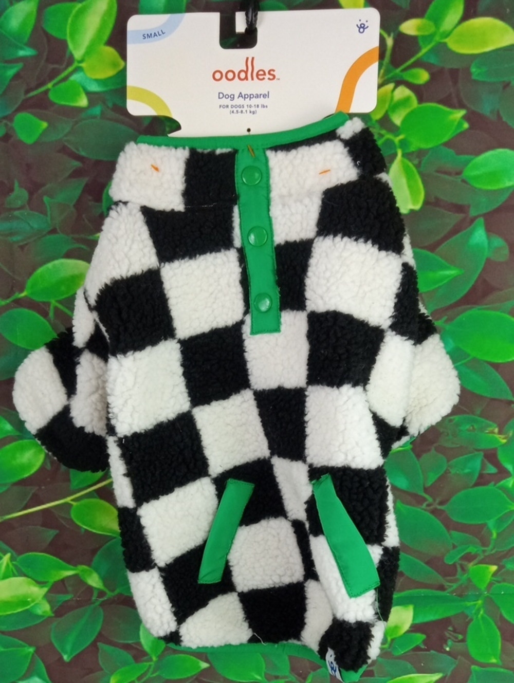 🐾 Oodles Black & White Checkered Sherpa Dog Fleece